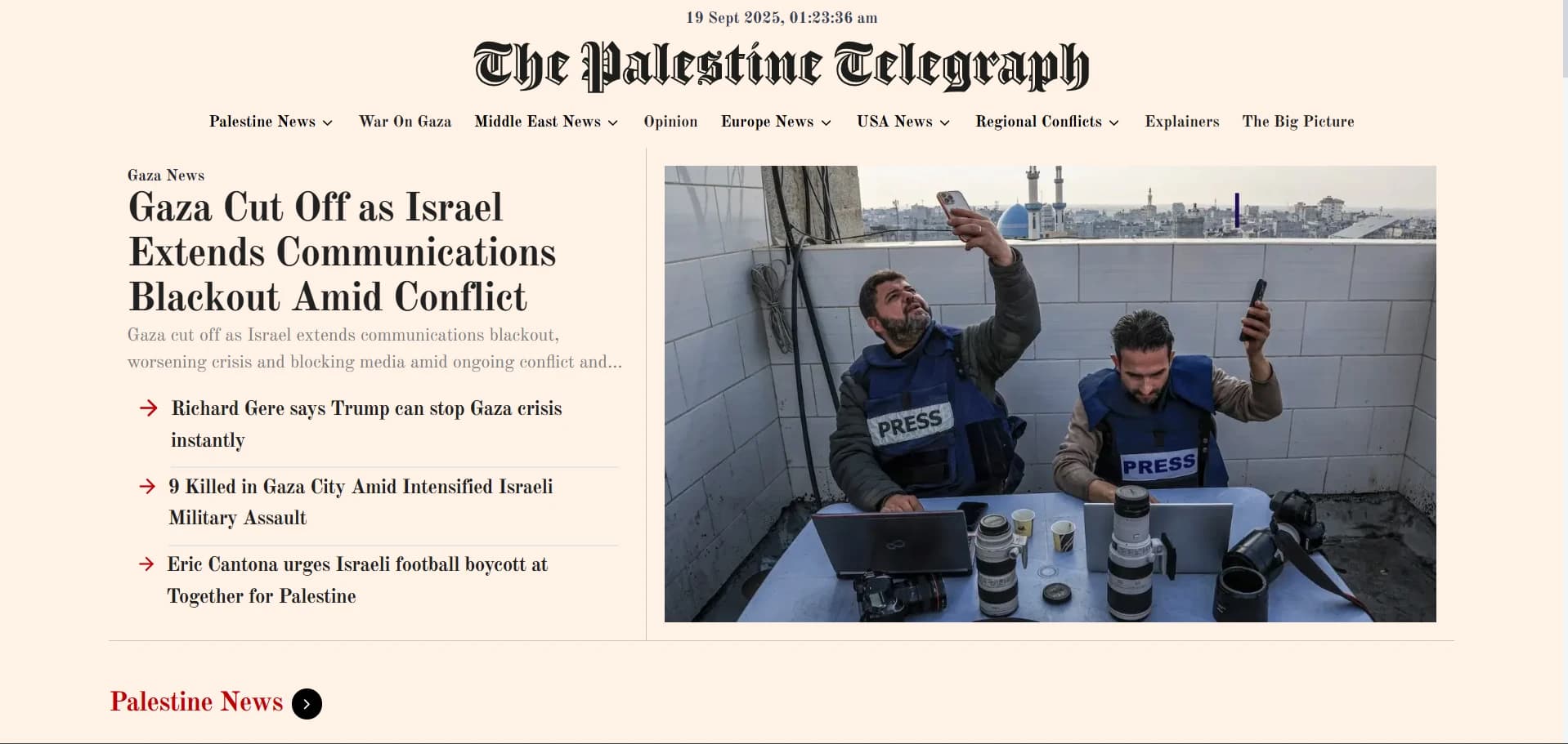 Palestine Telegraph Newspaper